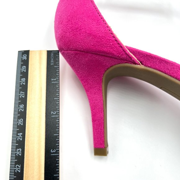 Bandolino Womens Size 10 Fuchsia Pink Faux Suede Microsuede Sandals Heels Shoes - Picture 12 of 13